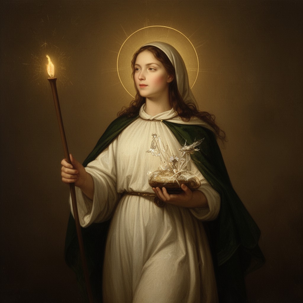 AI-generated illustration of Saint Lucy
