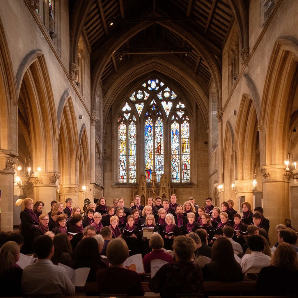 AI-generated illustration of Choir of Clare College, Cambridge