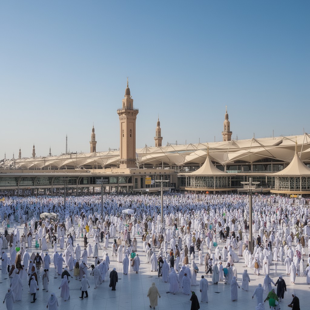 AI-generated illustration of Hajj Terminal, King Abdulaziz International Airport