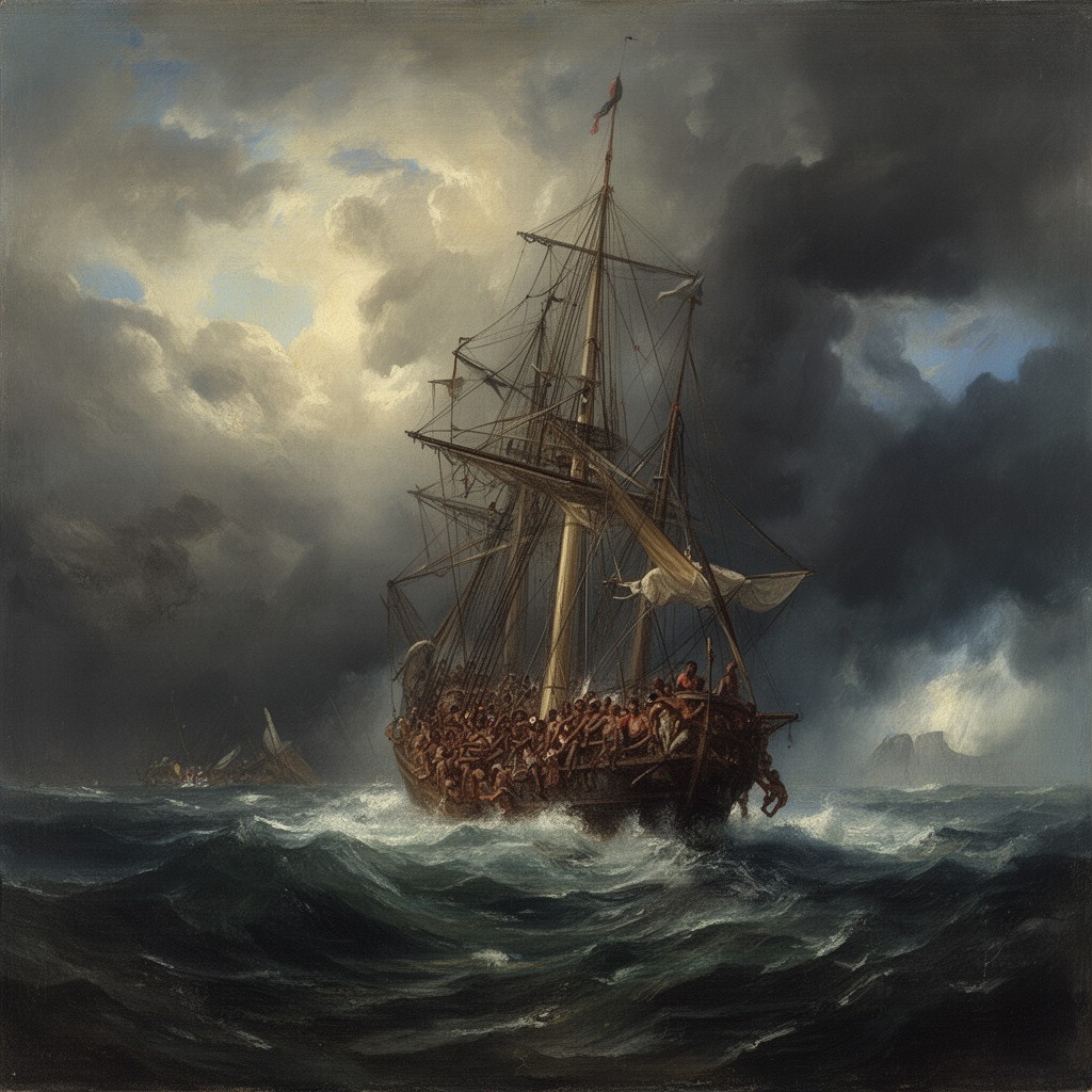 AI-generated illustration of The Slave Ship