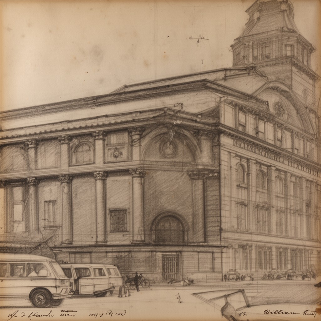 AI-generated illustration of William Hunt (architect)