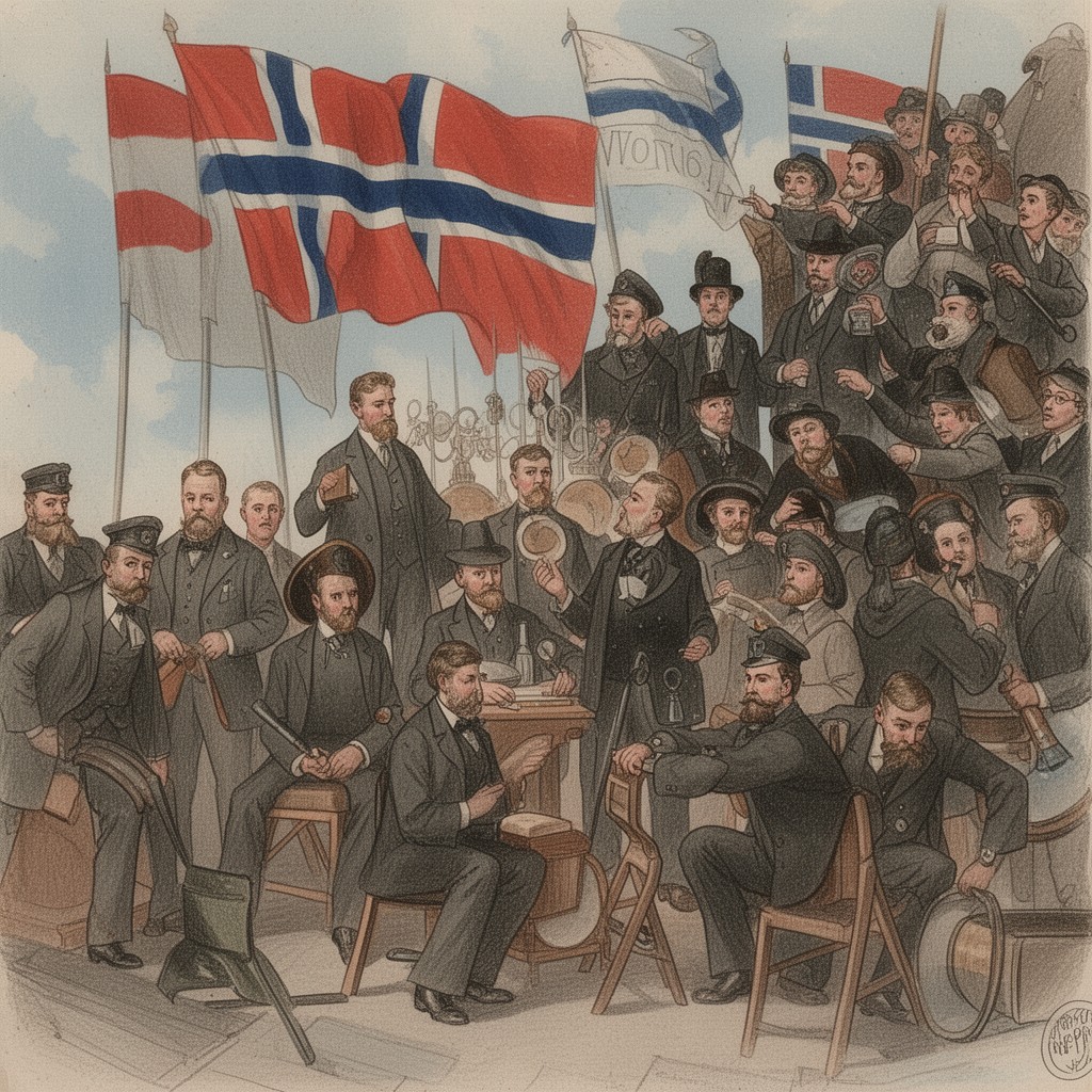 AI-generated illustration of Norwegian independence movement