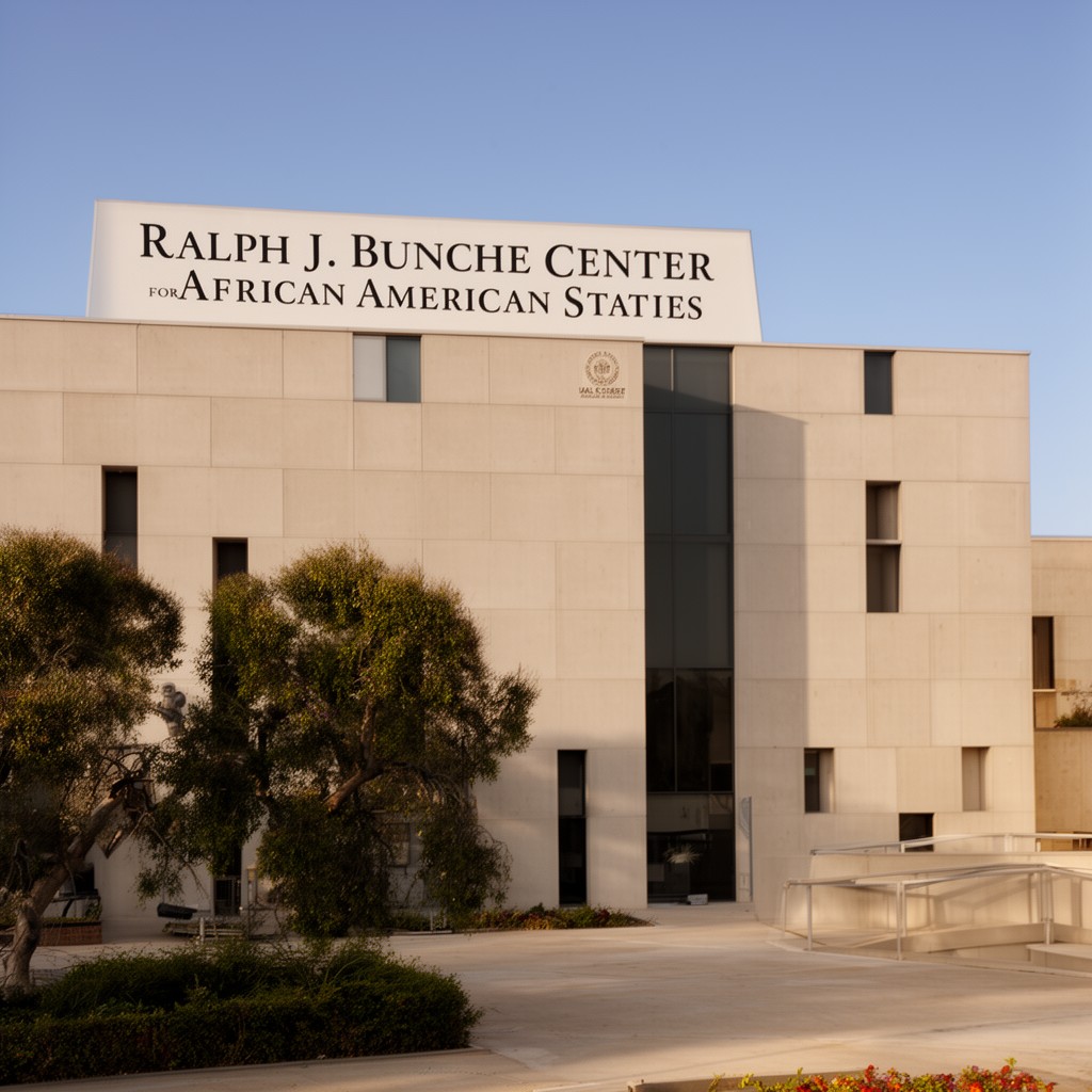 AI-generated illustration of Ralph J. Bunche Center for African American Studies at UCLA named after him