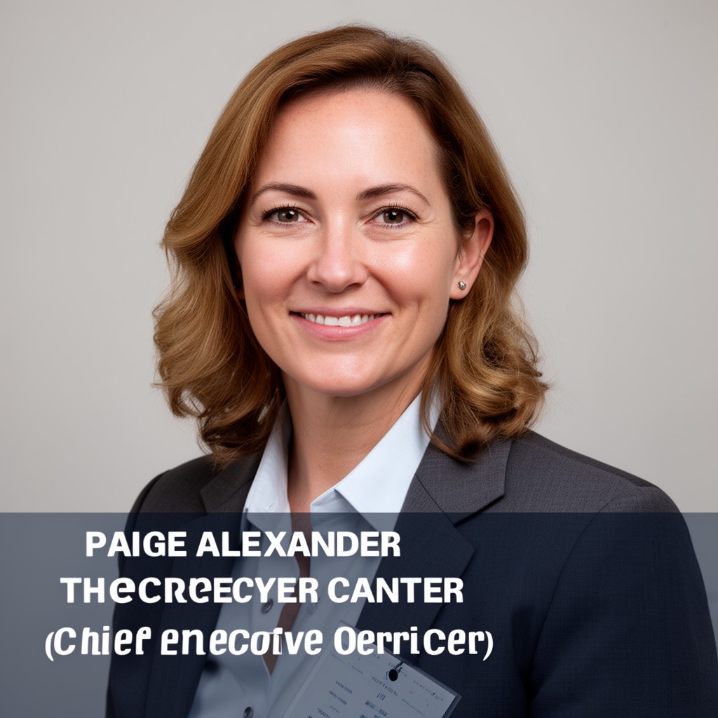 AI-generated illustration of Paige Alexander – Chief Executive Officer