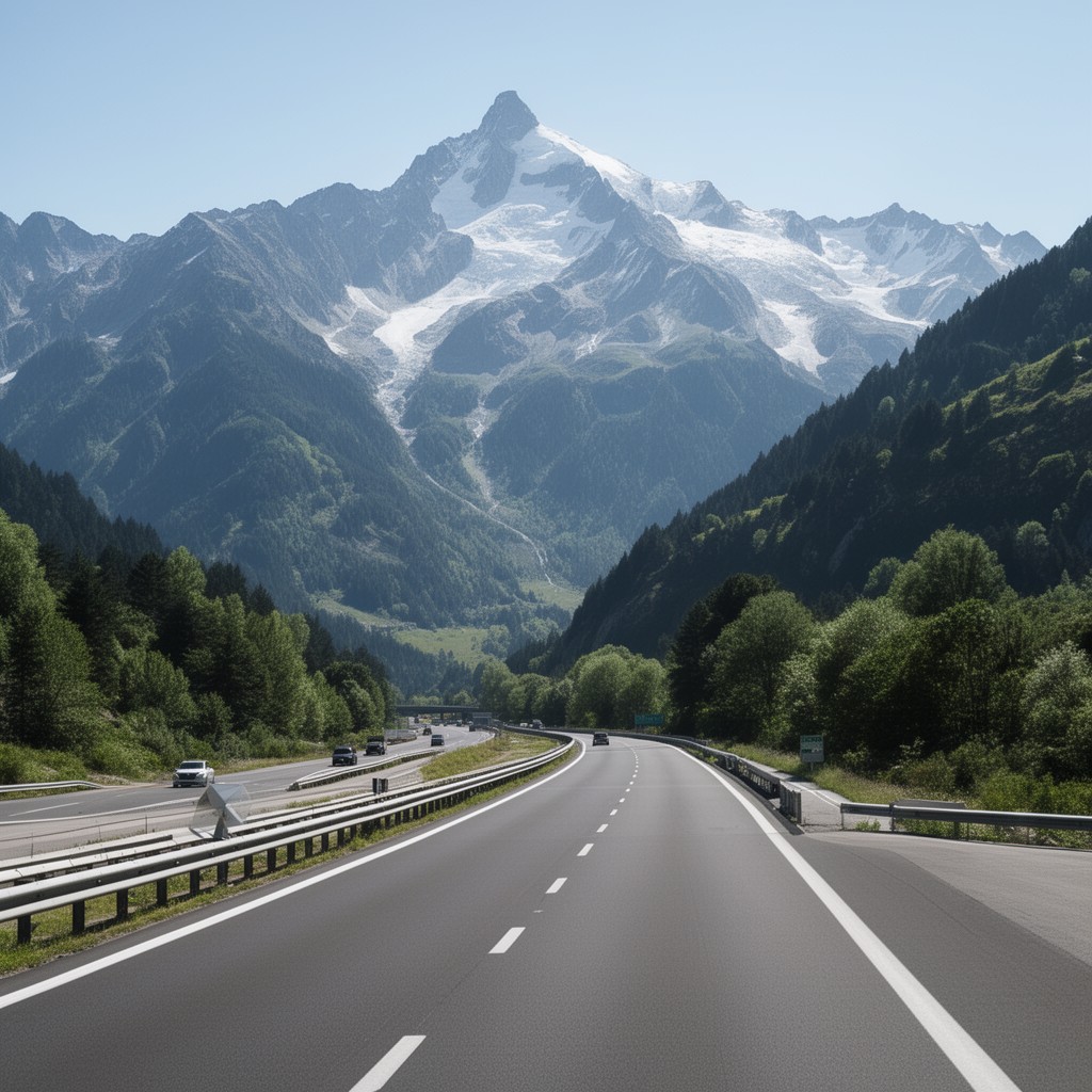 AI-generated illustration of A40 motorway (France)