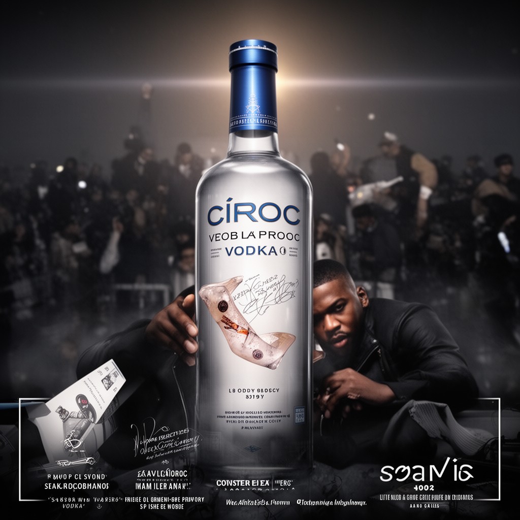 AI-generated illustration of Cîroc (vodka brand partnership)