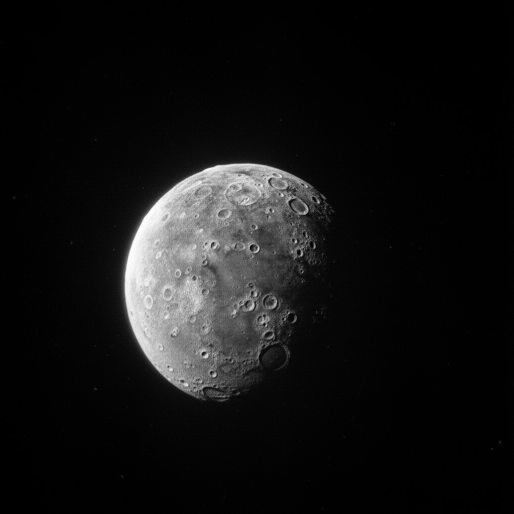 AI-generated illustration of Baade lunar crater