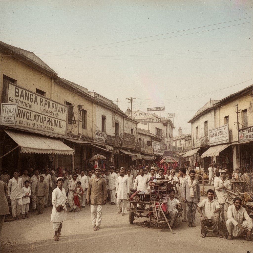 AI-generated illustration of Banga, Punjab, British India