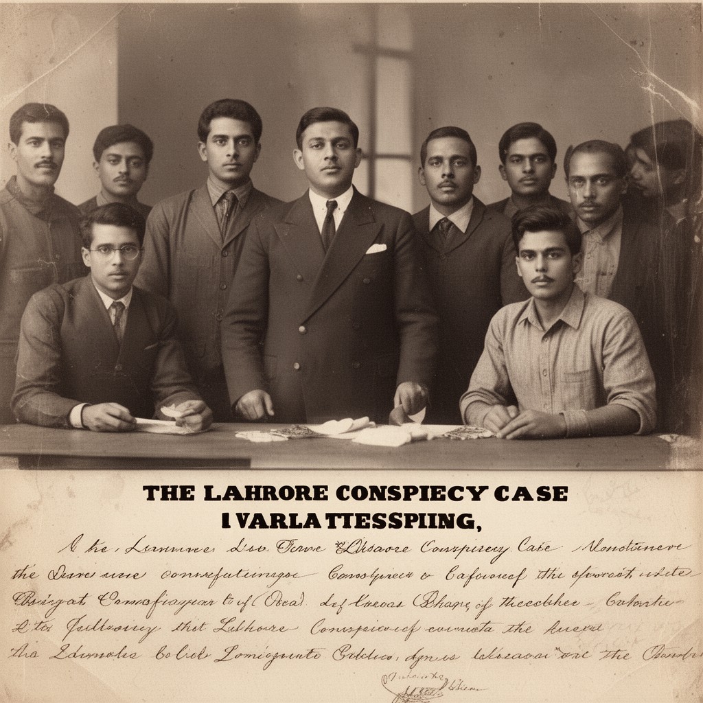 AI-generated illustration of Lahore Conspiracy Case