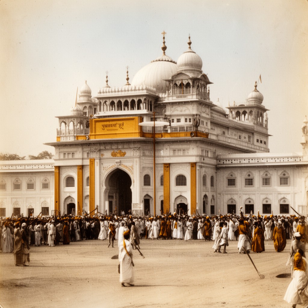 AI-generated illustration of Kartarpur Gurdwara reform movement