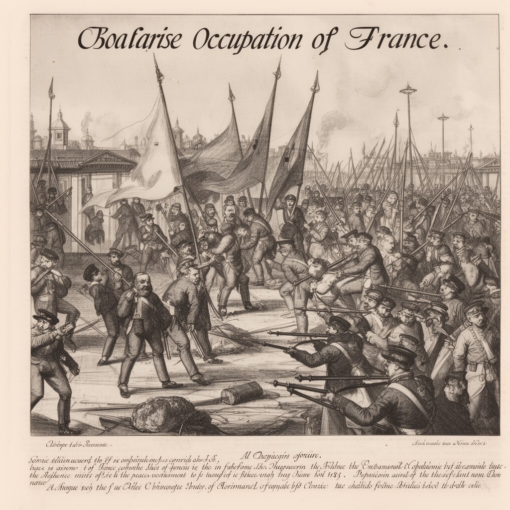 AI-generated illustration of Occupation of France (1815–1818)
