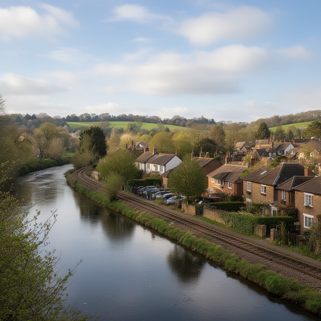 AI-generated illustration of Bishopstoke, Hampshire, England