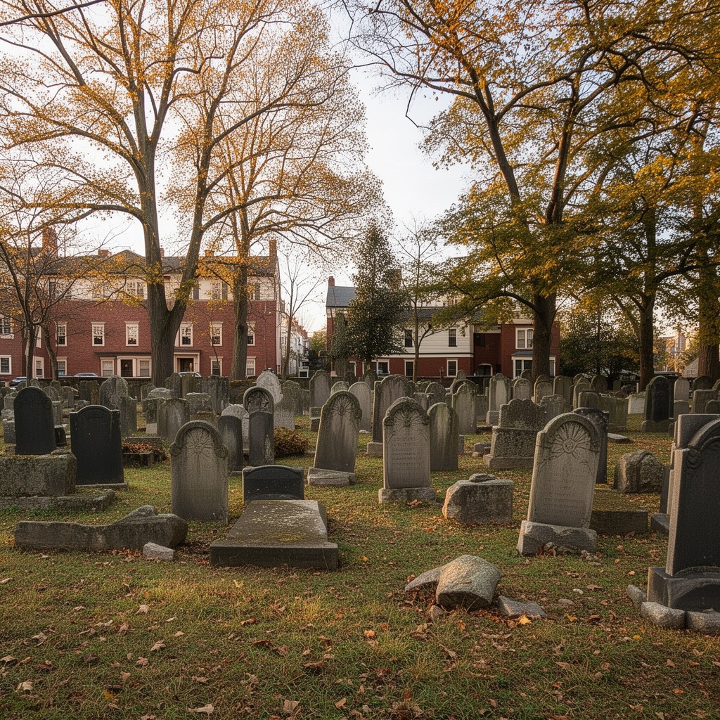 AI-generated illustration of Charter Street Cemetery, Salem, Massachusetts