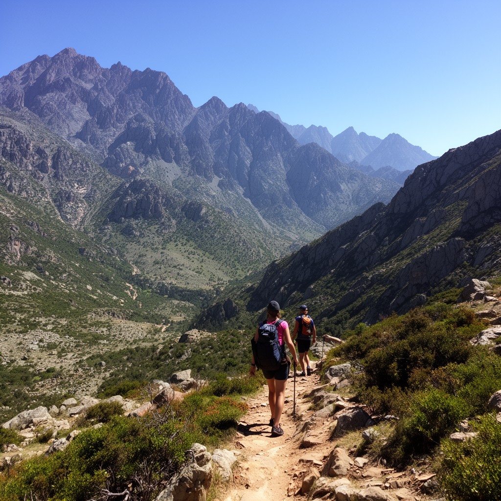 AI-generated illustration of GR20 hiking trail