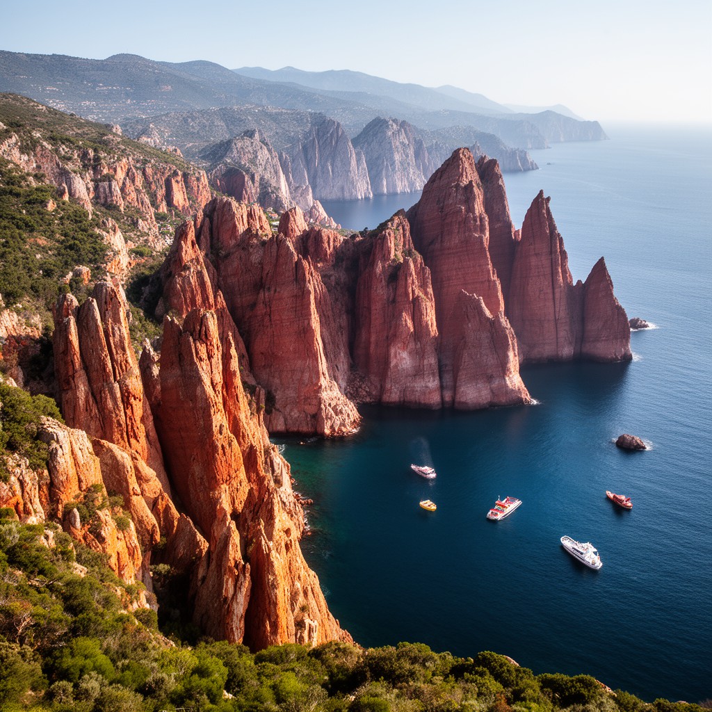AI-generated illustration of Gulf of Porto: Calanche of Piana, Gulf of Girolata, Scandola Reserve