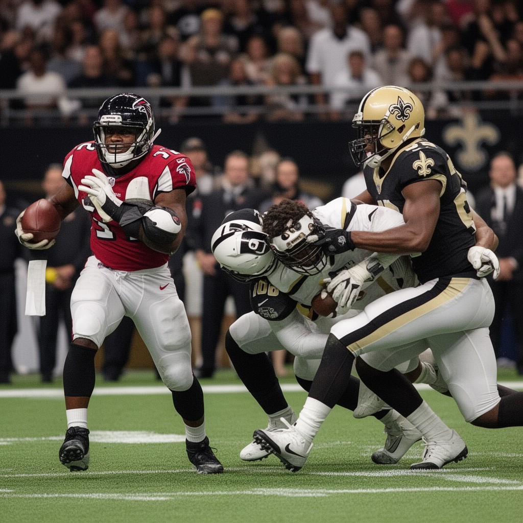 AI-generated illustration of Atlanta Falcons–New Orleans Saints rivalry