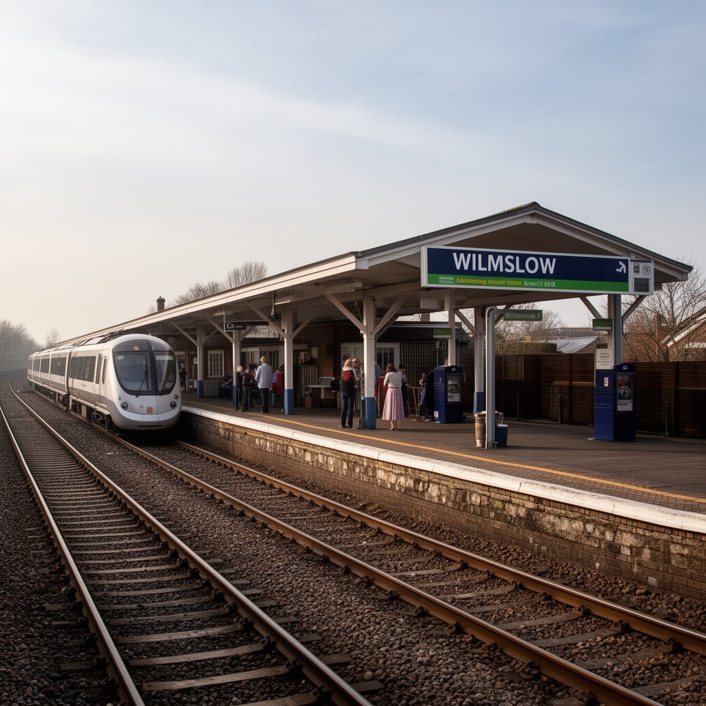AI-generated illustration of Wilmslow railway station