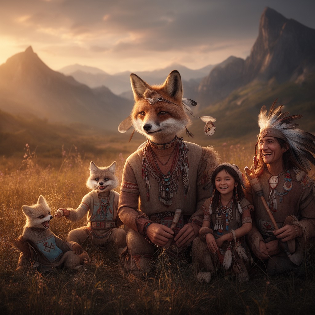 AI-generated illustration of Fox people