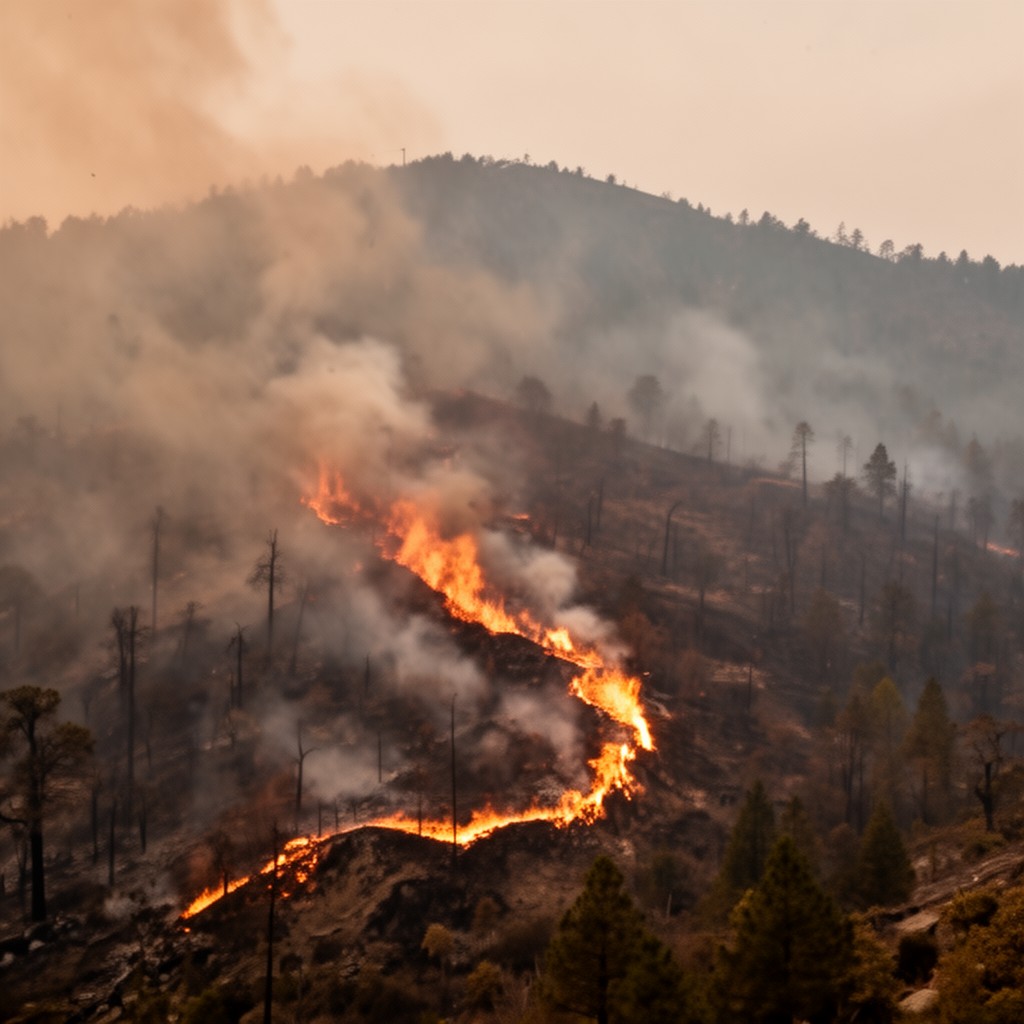AI-generated illustration of Rim Fire 2013 (affected area)