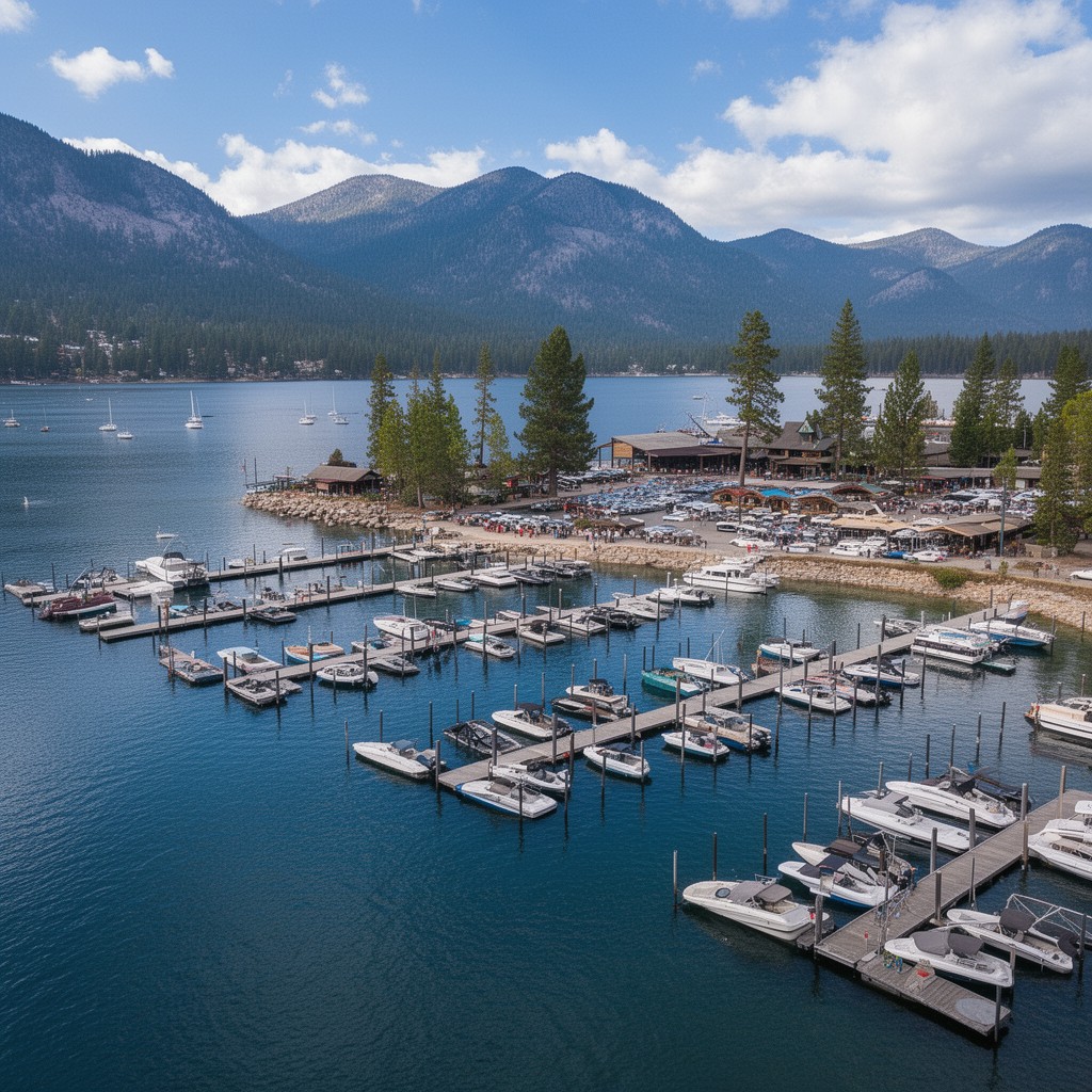 AI-generated illustration of Tahoe City Marina