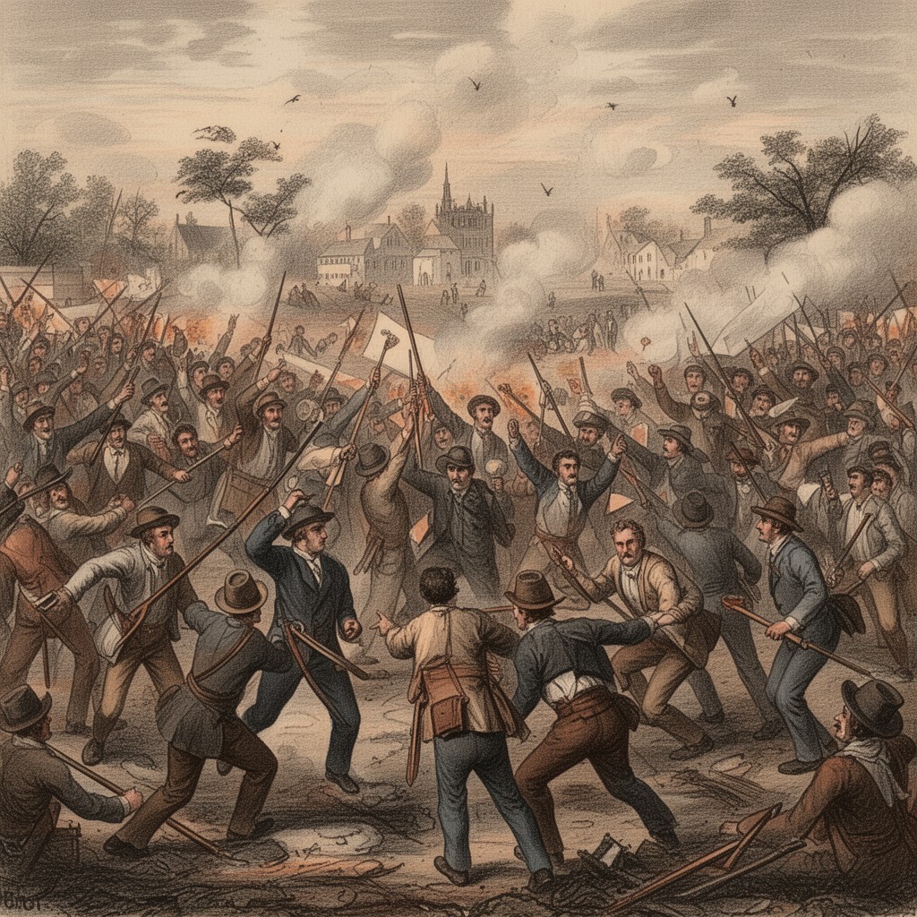 AI-generated illustration of Bleeding Kansas crisis