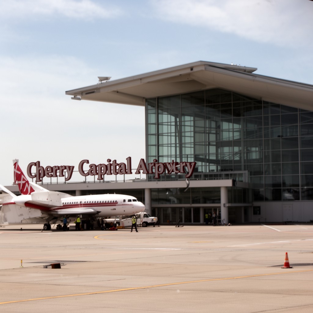 AI-generated illustration of Cherry Capital Airport