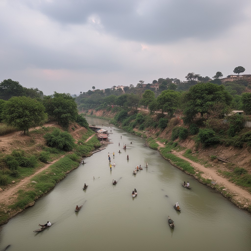 AI-generated illustration of Hiran River