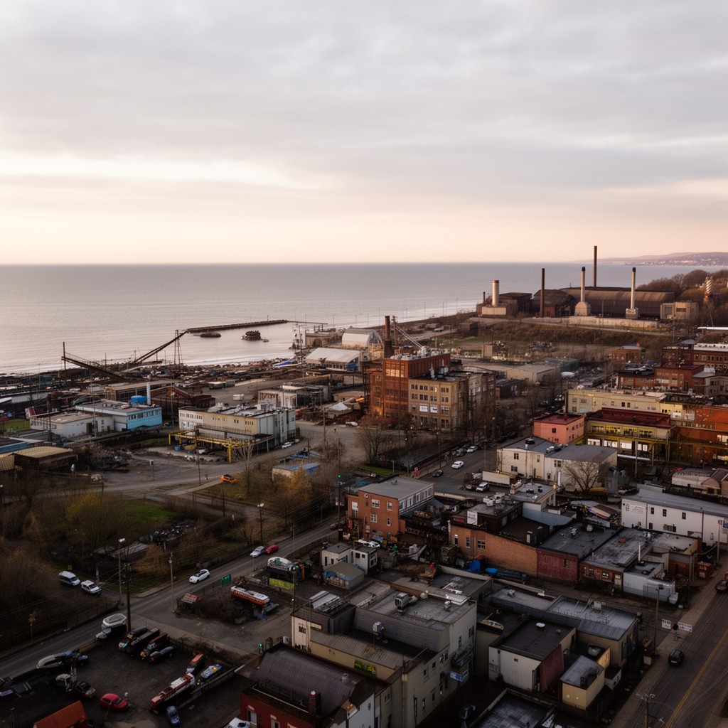 AI-generated illustration of Dunkirk, New York