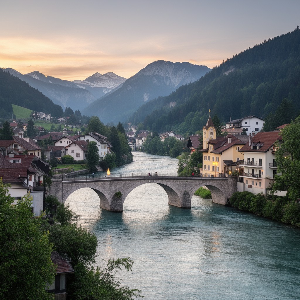 AI-generated illustration of Isar bridge