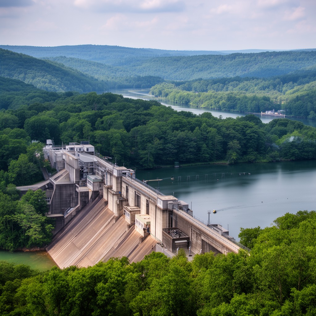AI-generated illustration of Melton Hill Dam