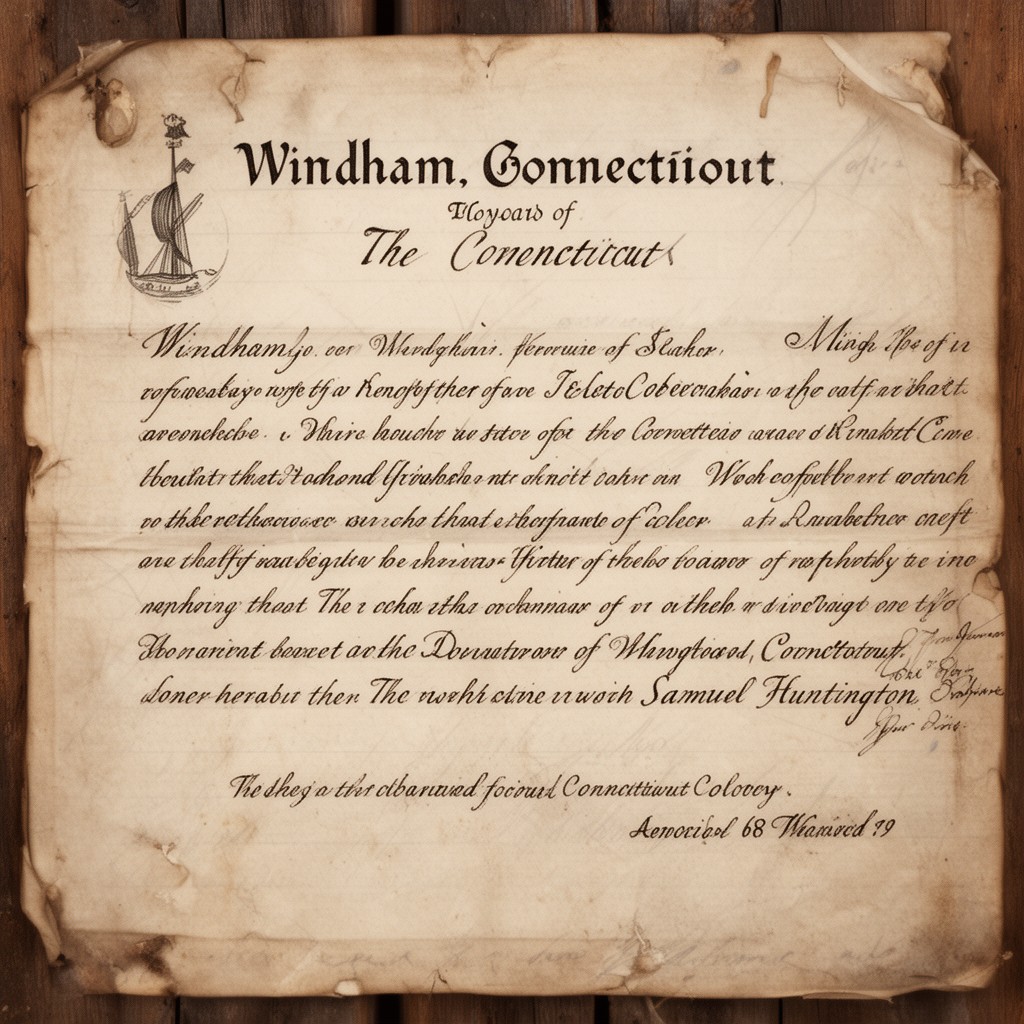 AI-generated illustration of Windham, Connecticut Colony