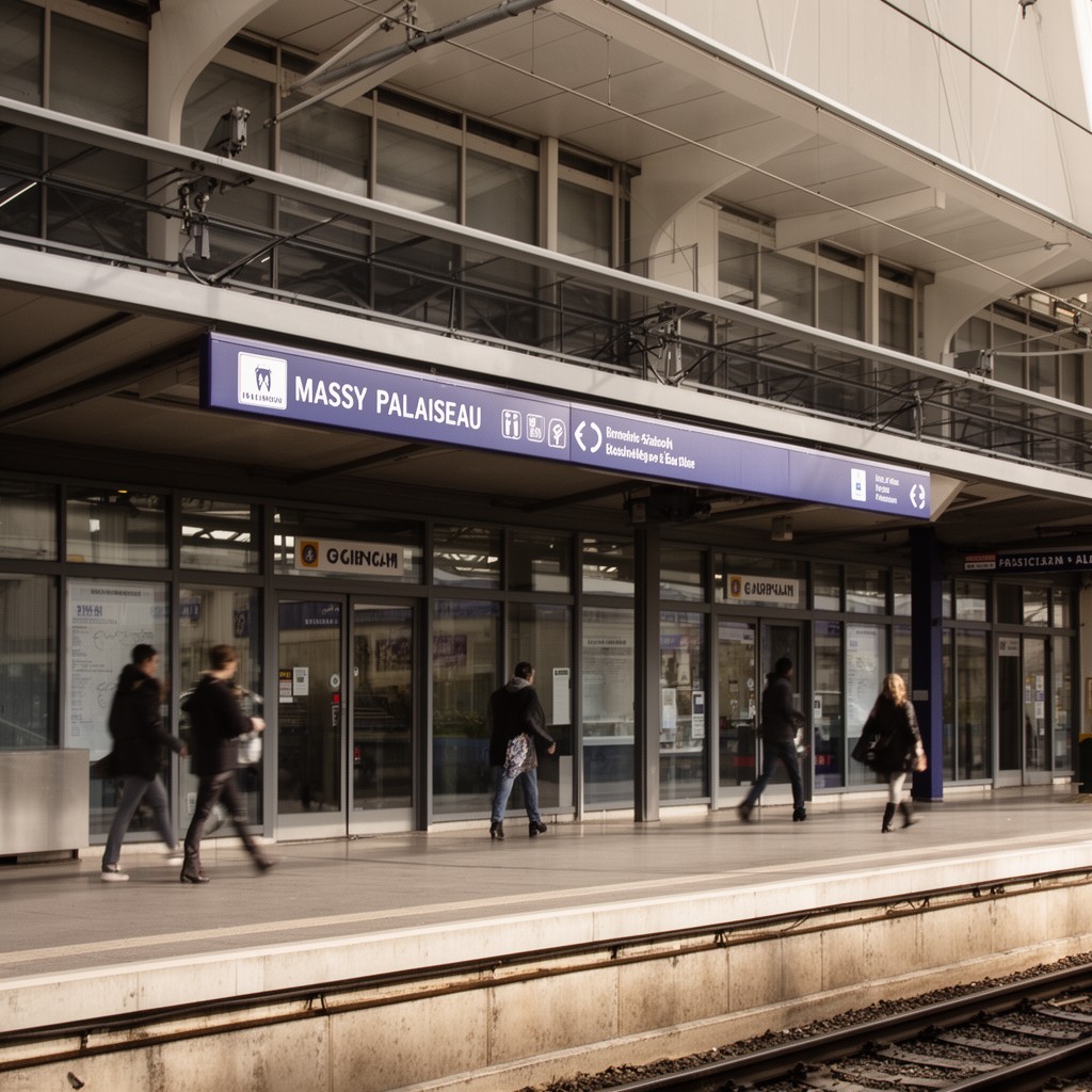 AI-generated illustration of Massy-Palaiseau station