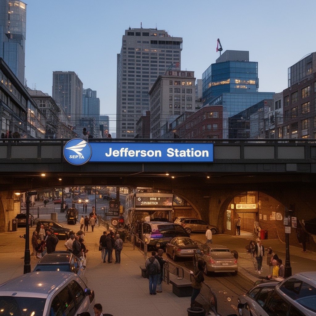 AI-generated illustration of Jefferson Station (SEPTA)