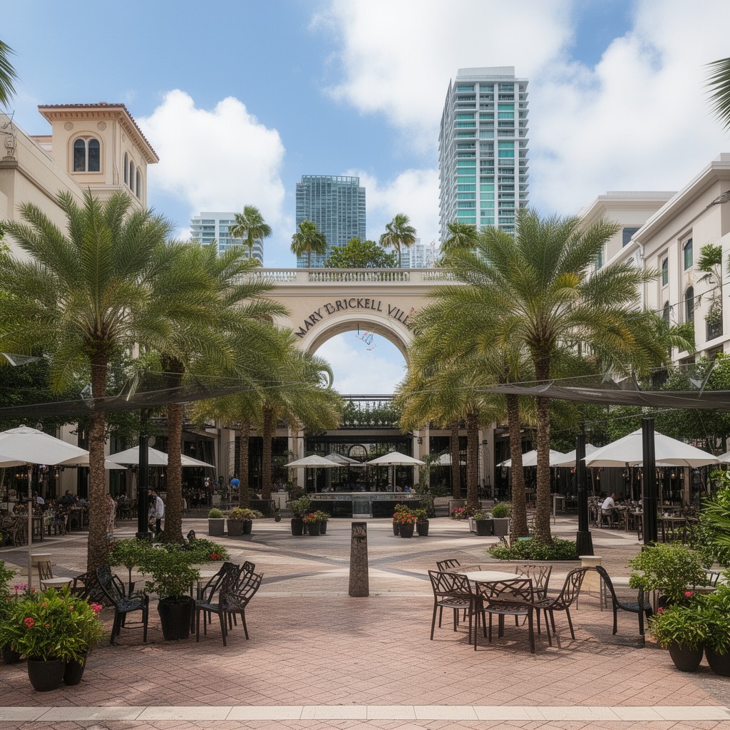 AI-generated illustration of Mary Brickell Village