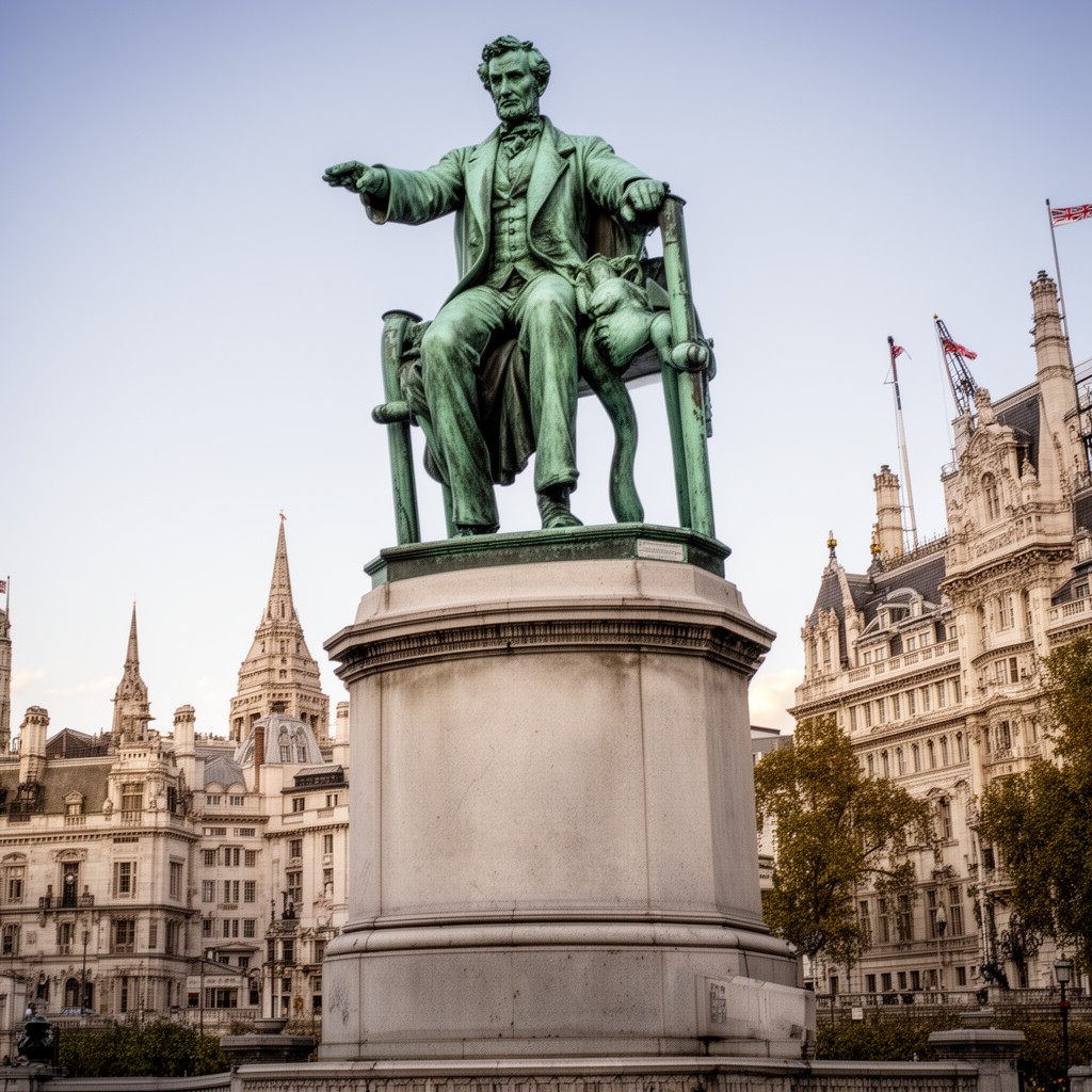 AI-generated illustration of Statue of Abraham Lincoln, Parliament Square