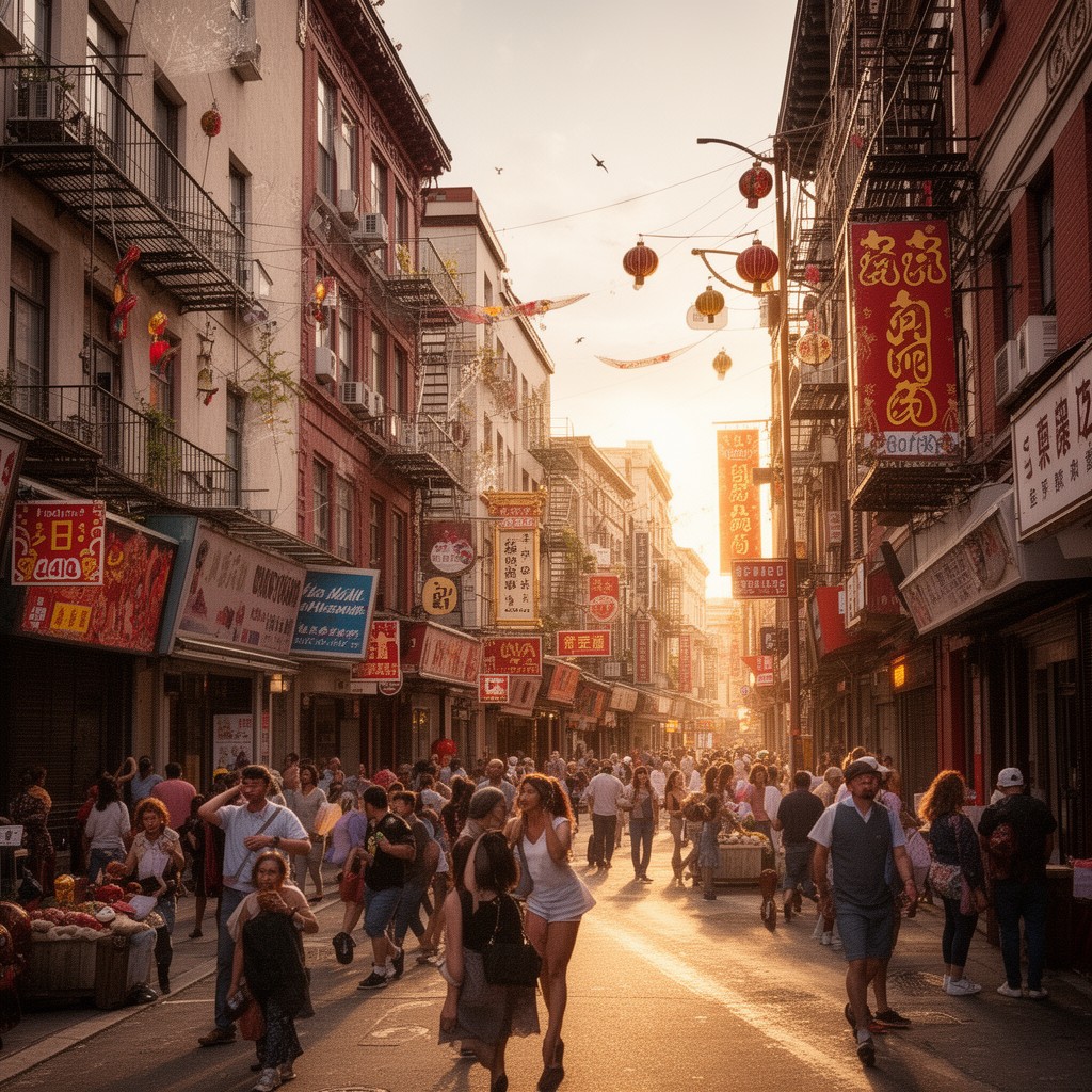 AI-generated illustration of Chinatown