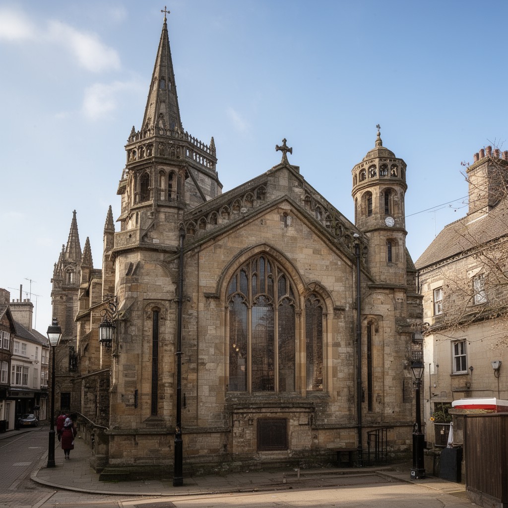AI-generated illustration of St Swithin's Church, Lincoln