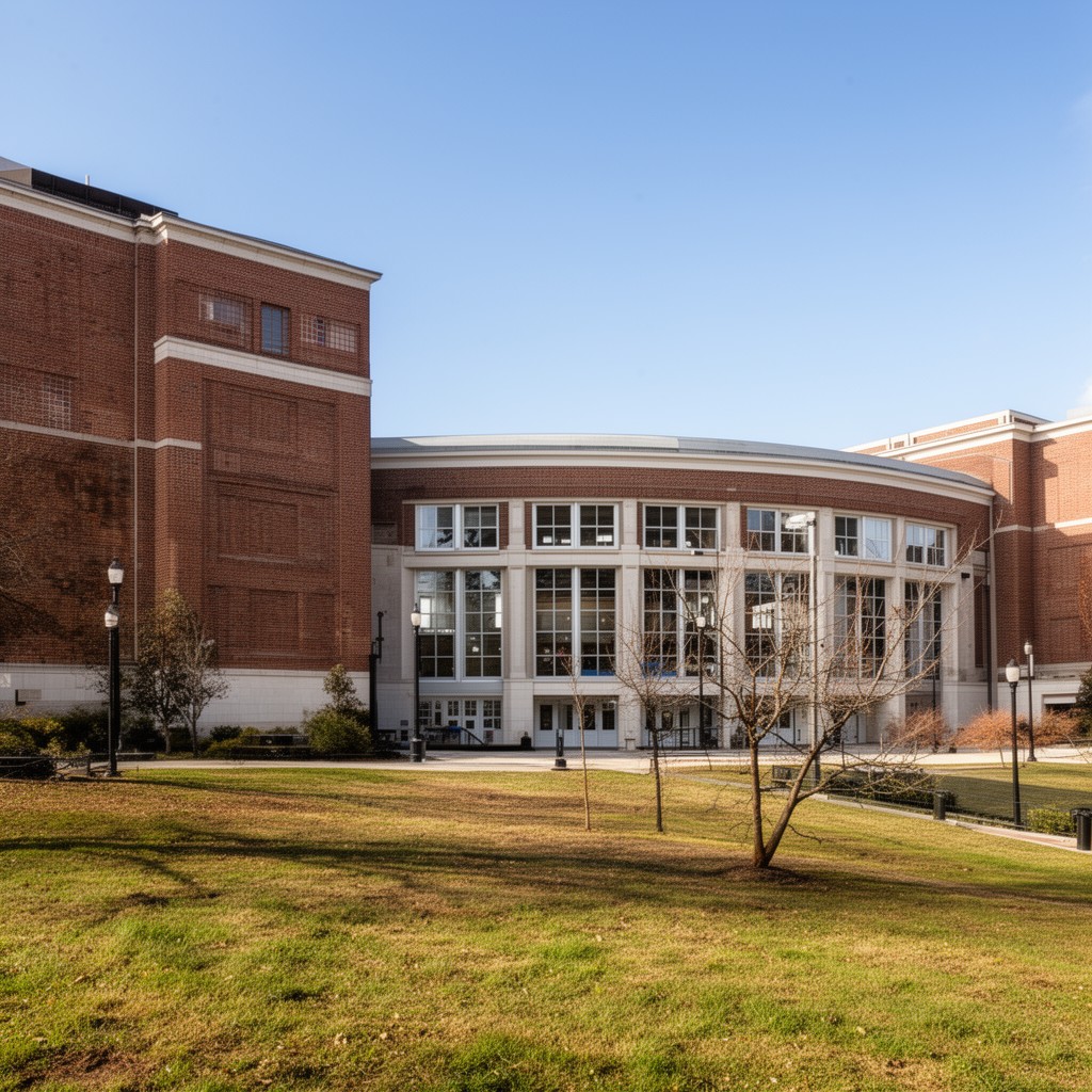 AI-generated illustration of Freedom Hall complex