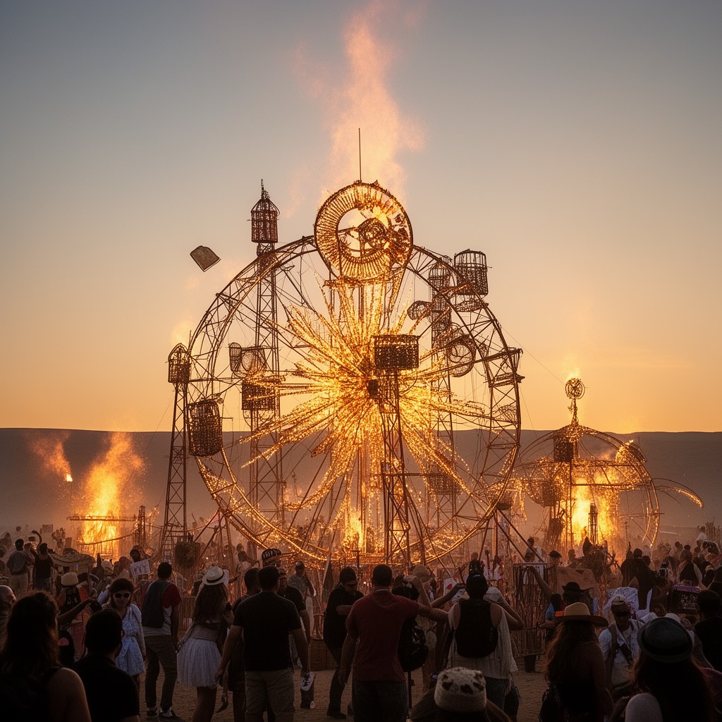 AI-generated illustration of Burning Man Project