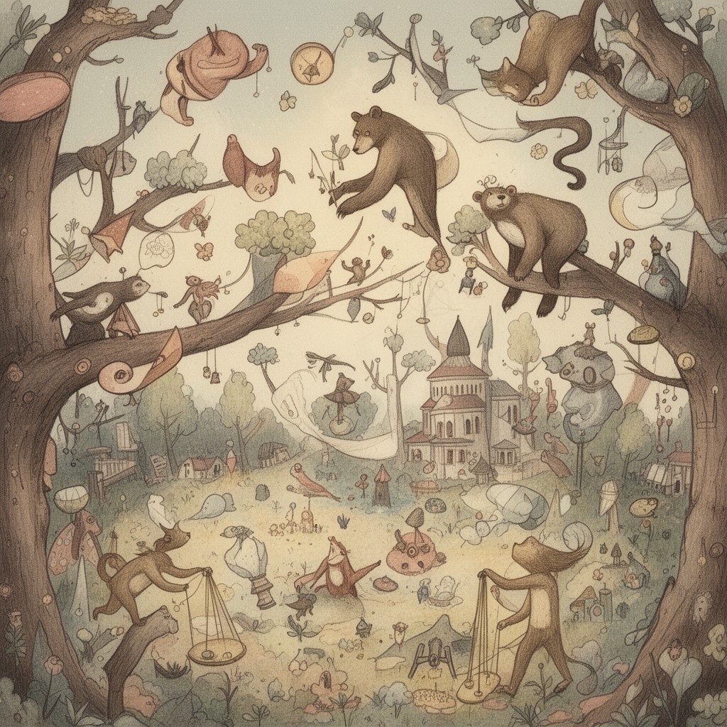 AI-generated illustration of Monkey & Bear