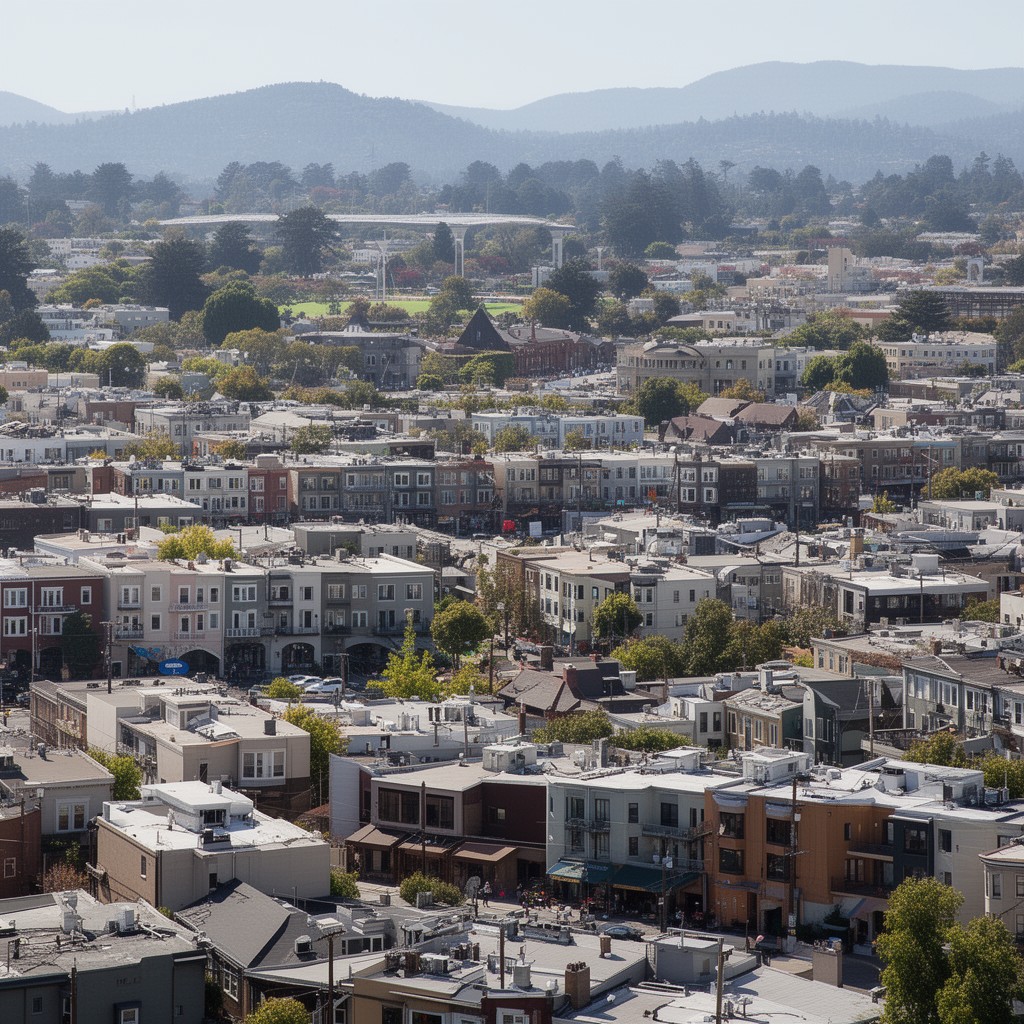 AI-generated illustration of UC Berkeley Southside area
