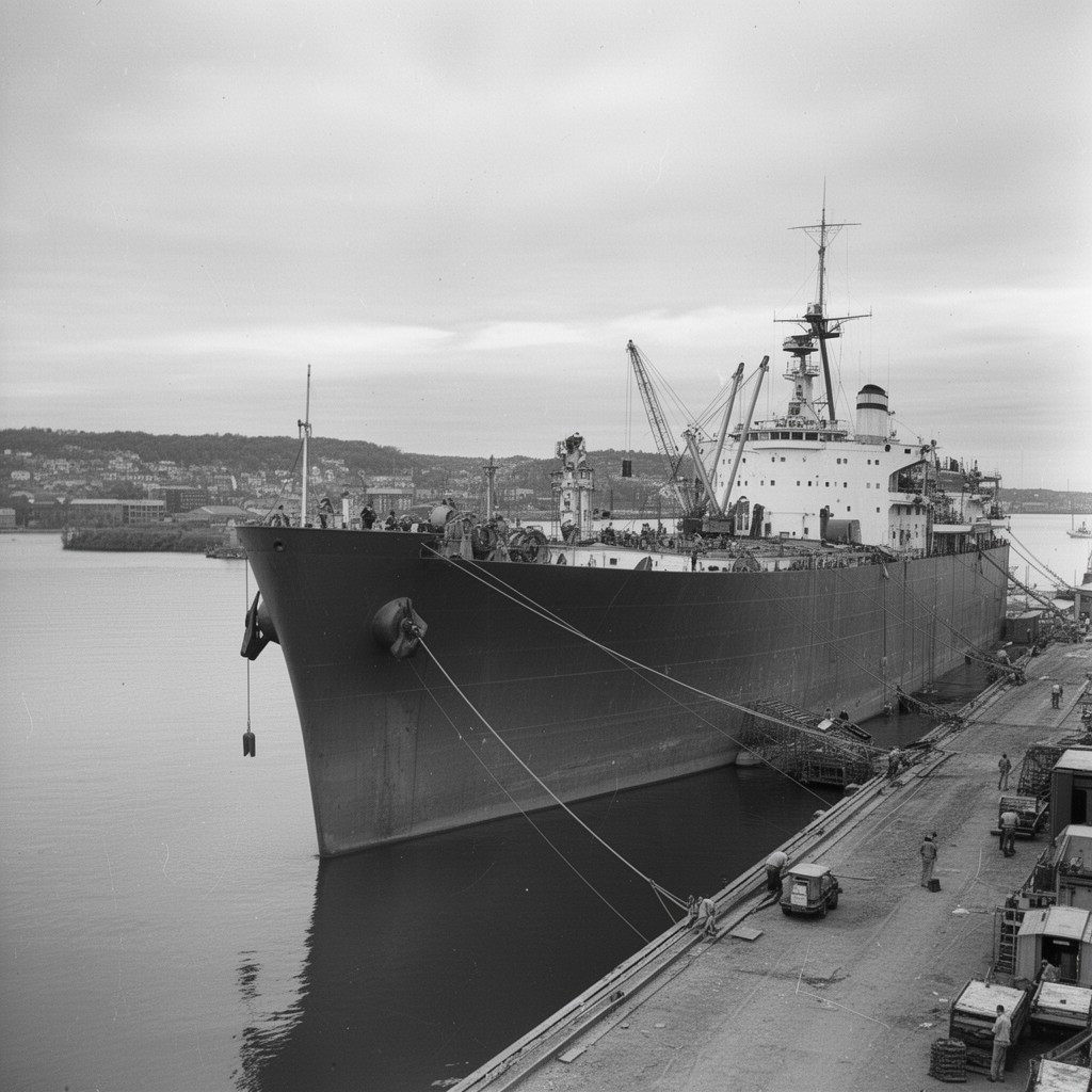 AI-generated illustration of New England Shipbuilding Corporation