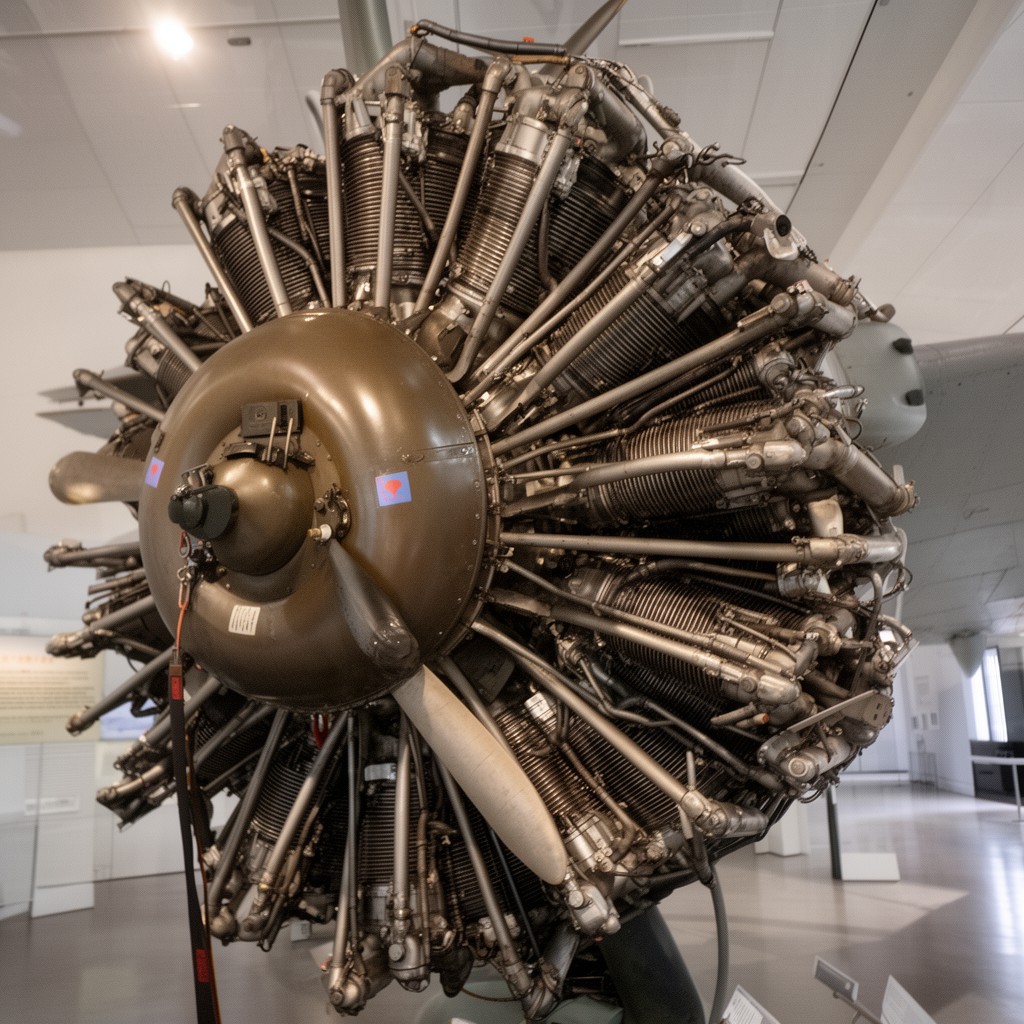 AI-generated illustration of Mitsubishi Kinsei radial engine