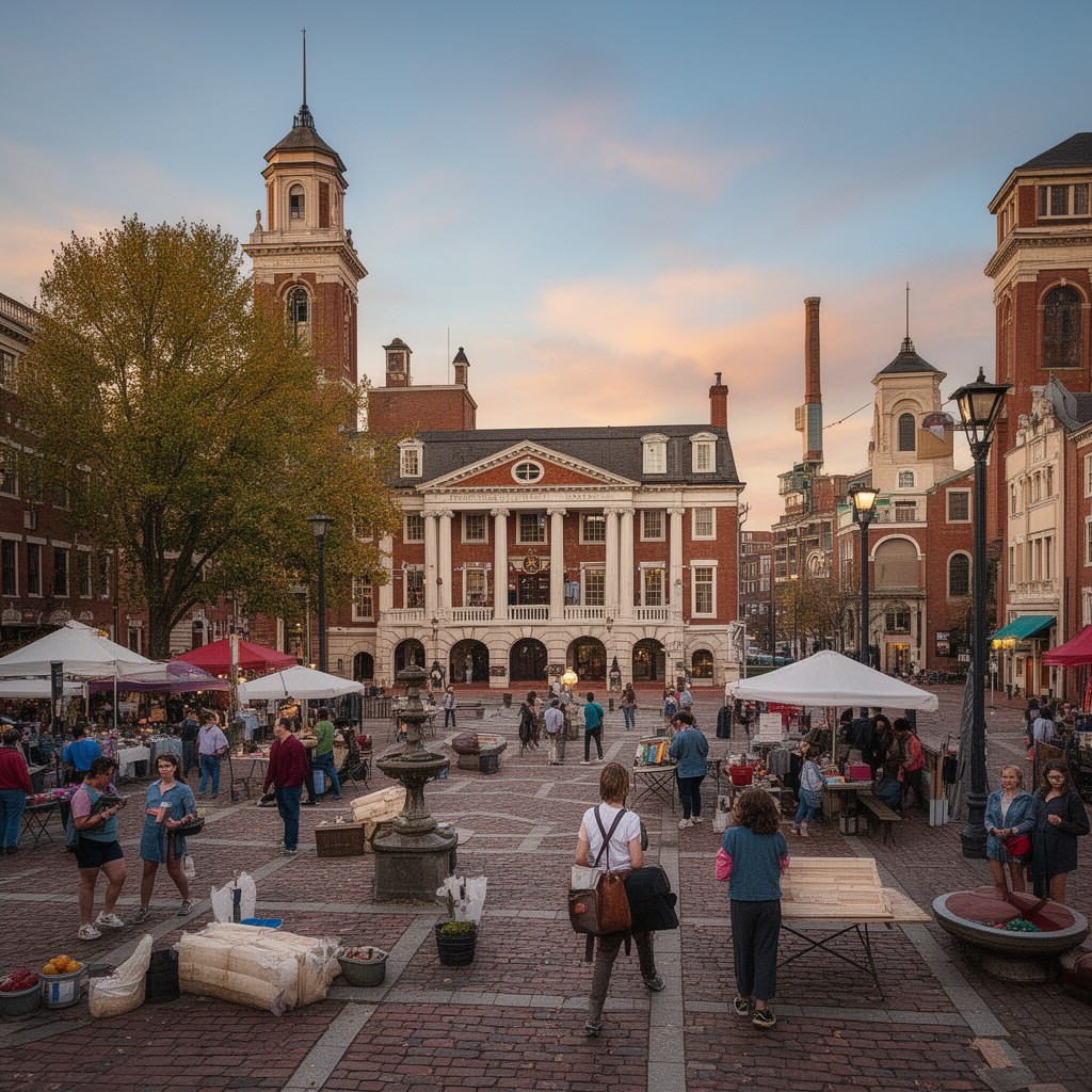 AI-generated illustration of Market Square (Alexandria, Virginia)