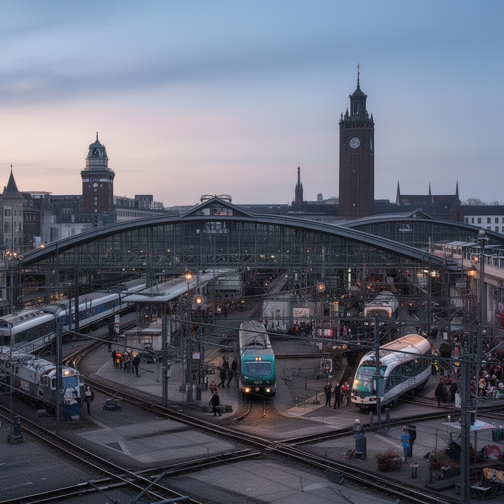 AI-generated illustration of Frankfurt (Main) Hauptbahnhof