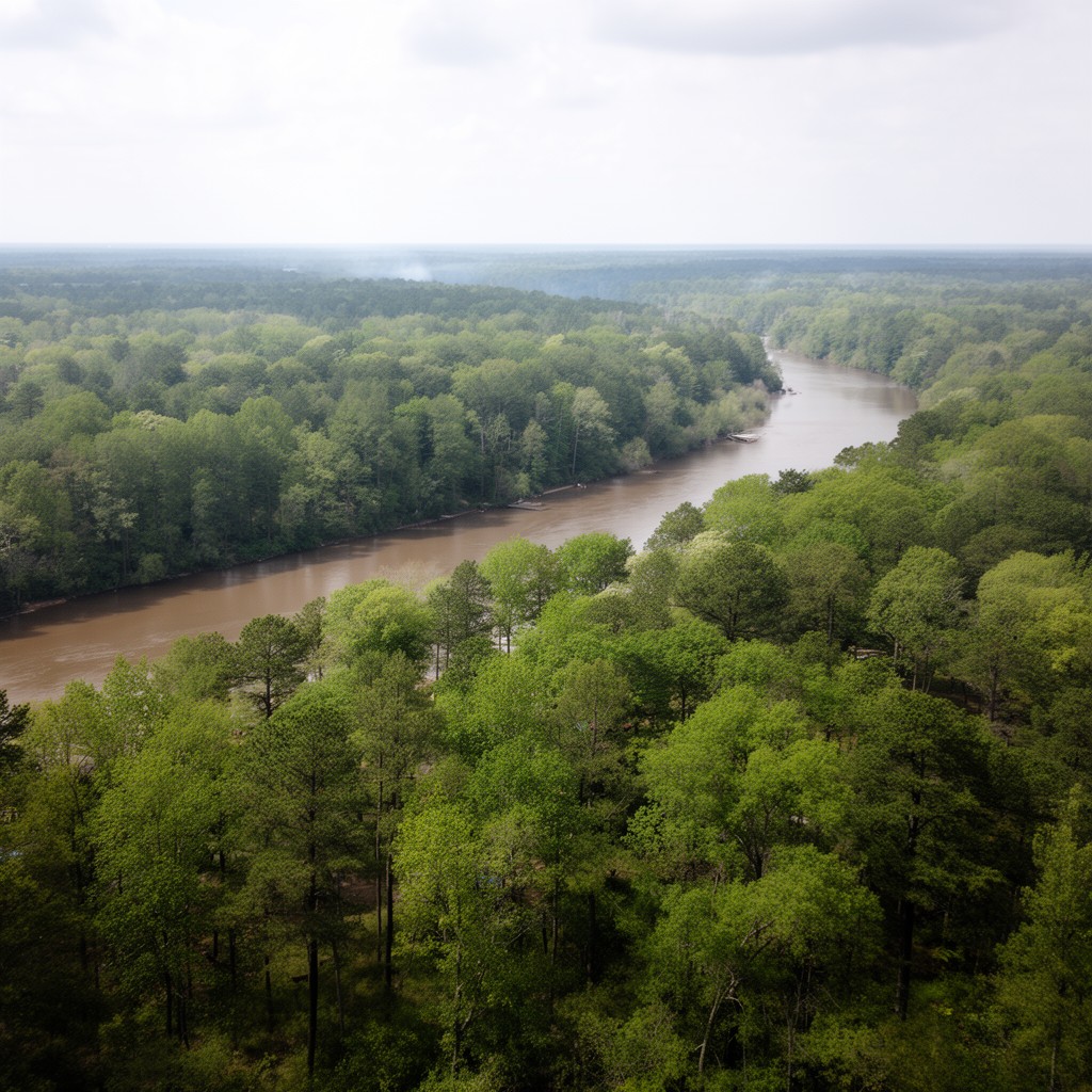 AI-generated illustration of Alabama–Mississippi border