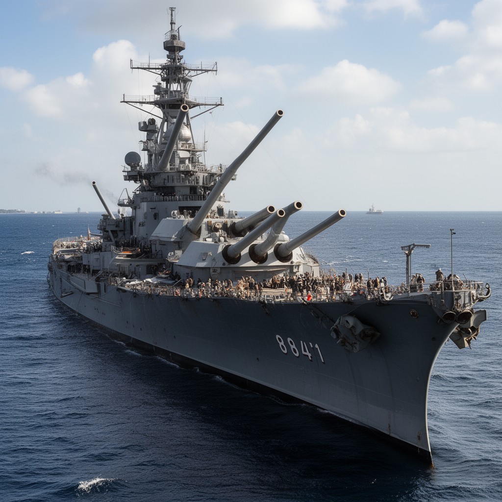AI-generated illustration of Iowa-class battleship