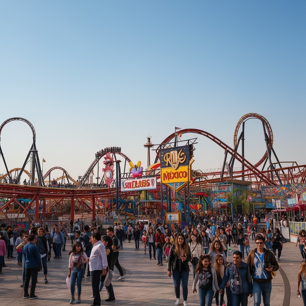 AI-generated illustration of Six Flags México