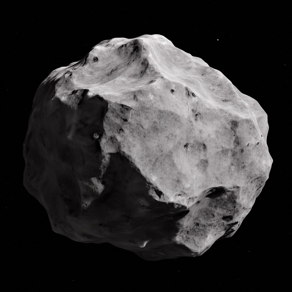 AI-generated illustration of asteroid 1036 Ganymed