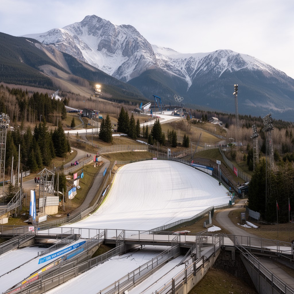 AI-generated illustration of Mt. Van Hoevenberg Olympic Sports Complex